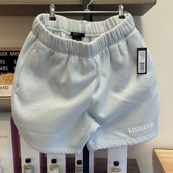 NWT - Brunette the Label “KIND CLUB” track shorts - Picture 1 of 6